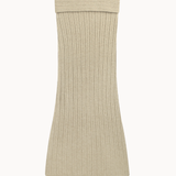 Off Shoulder Strik Sæt - Beige