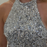 Lily Sequin Dress - Silver