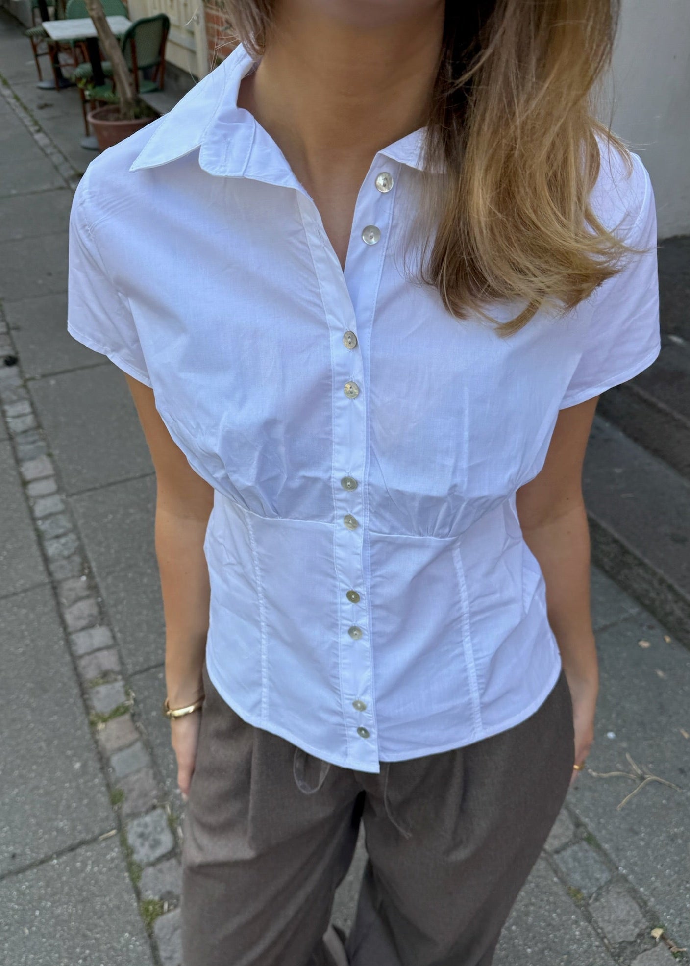 Anja Figursyet Skjorte - Hvid - ByStenholt.dk