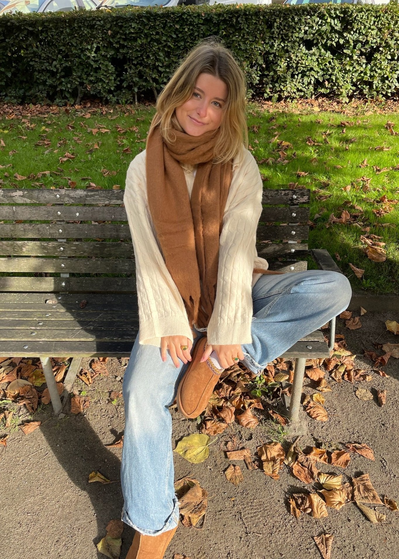 Chunky Tørklæde - Camel - ByStenholt.dk