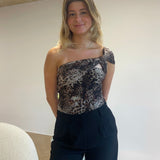 Leopard One Shoulder Top - ByStenholt.dk