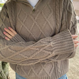 Ofelia Half Zip Knit - Brown