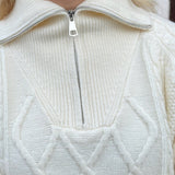 Ofelia Half Zip Knit - Cream