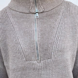 Olivia Half Zip Knit - Brown