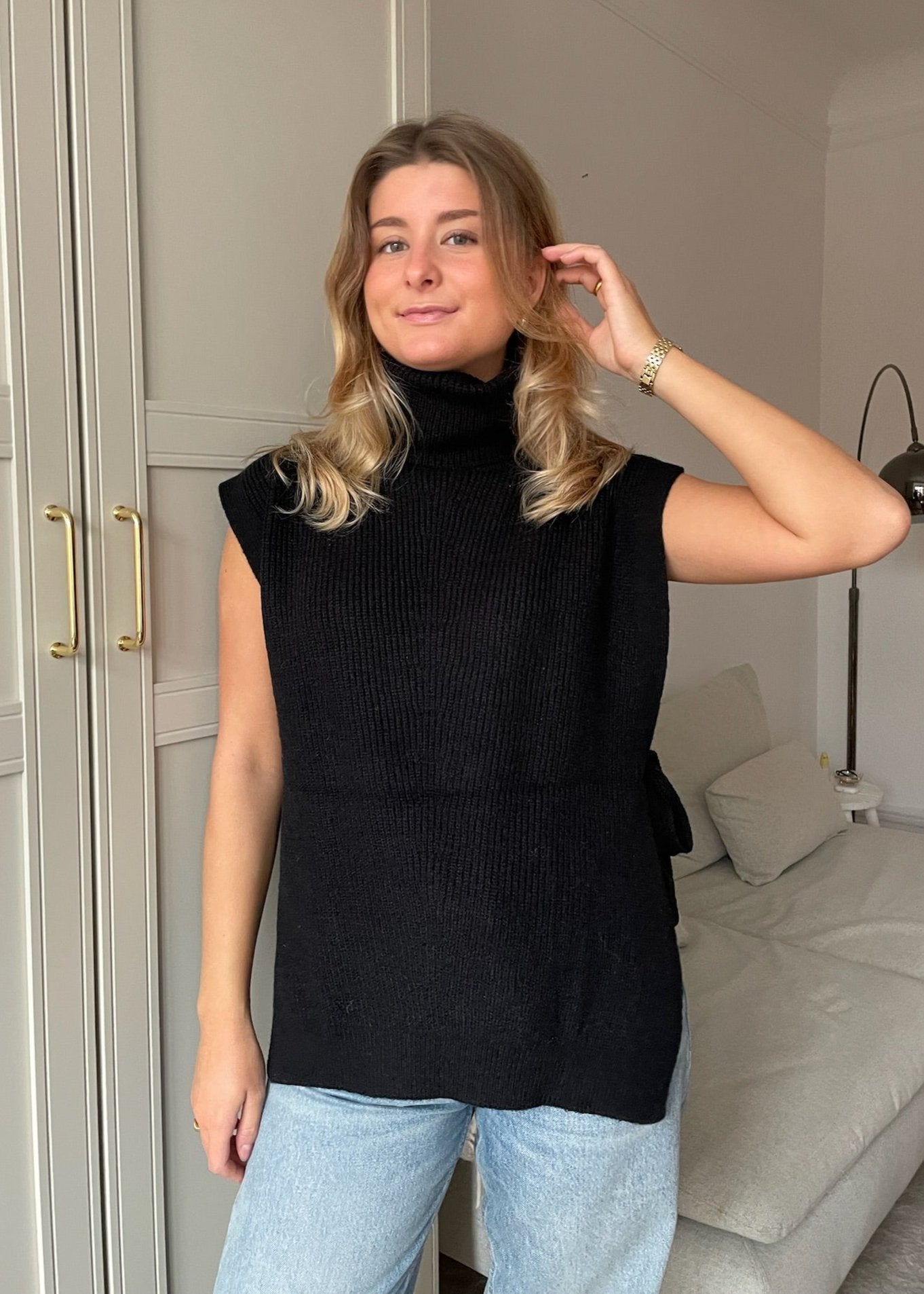 Sofia T-Shirt Strik - Sort - ByStenholt.dk
