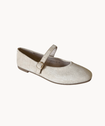 Suede Ballerina - Beige - ByStenholt.dk