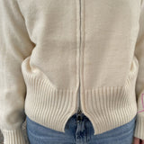 Zip Knit Cardigan - Cream