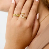 Crystal Wave Ring - Guldbelagt