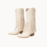 Cowboy Støvler med Frynser - Beige