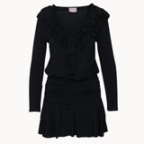 Kora Ruffle Mini Kjole - Sort