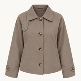 Klassisk Kort Trenchcoat - Taupe
