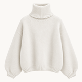 Cozy Højhalset Strik - Hvid