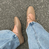 Ballerina with tie - Beige