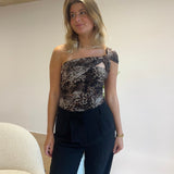 Leopard One Shoulder Top