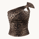 Leopard One Shoulder Top