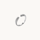 Crystal Drop Ring - Sølvbelagt