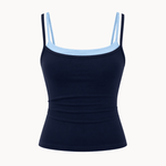 Active Dobbeltlags Tanktop - Navy/Lyseblå - ByStenholt.dk