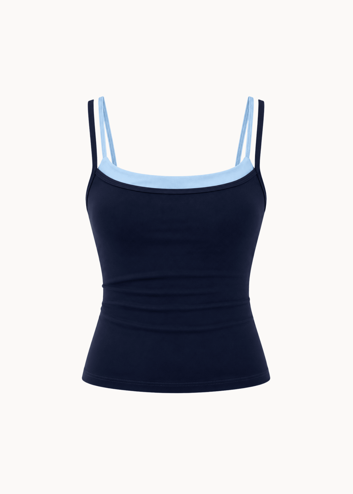Active Dobbeltlags Tanktop - Navy/Lyseblå - ByStenholt.dk