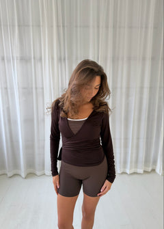 Active Wrap Shorts - Mørkebrun - ByStenholt.dk