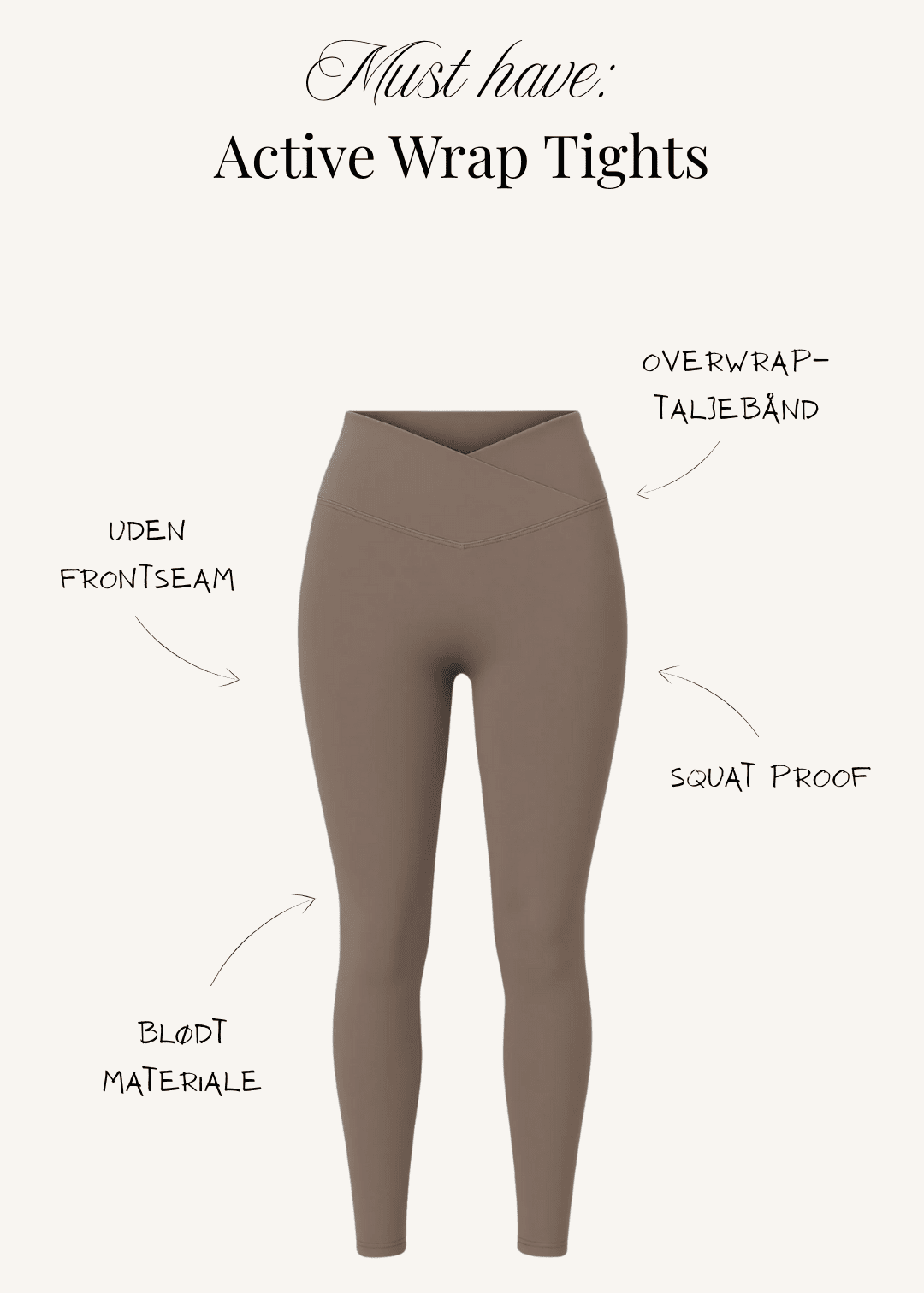 Active Wrap Tights - Sort - ByStenholt.dk