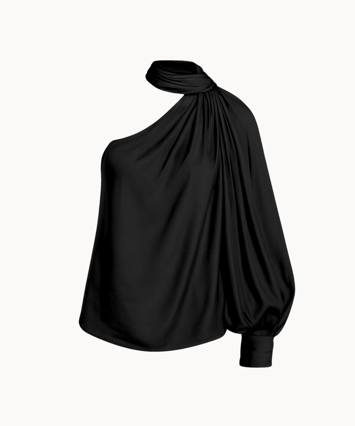 Alessa One Shoulder Bluse - Sort - ByStenholt.dk