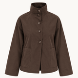 Alva Kort Trenchcoat - Mørkebrun - ByStenholt.dk
