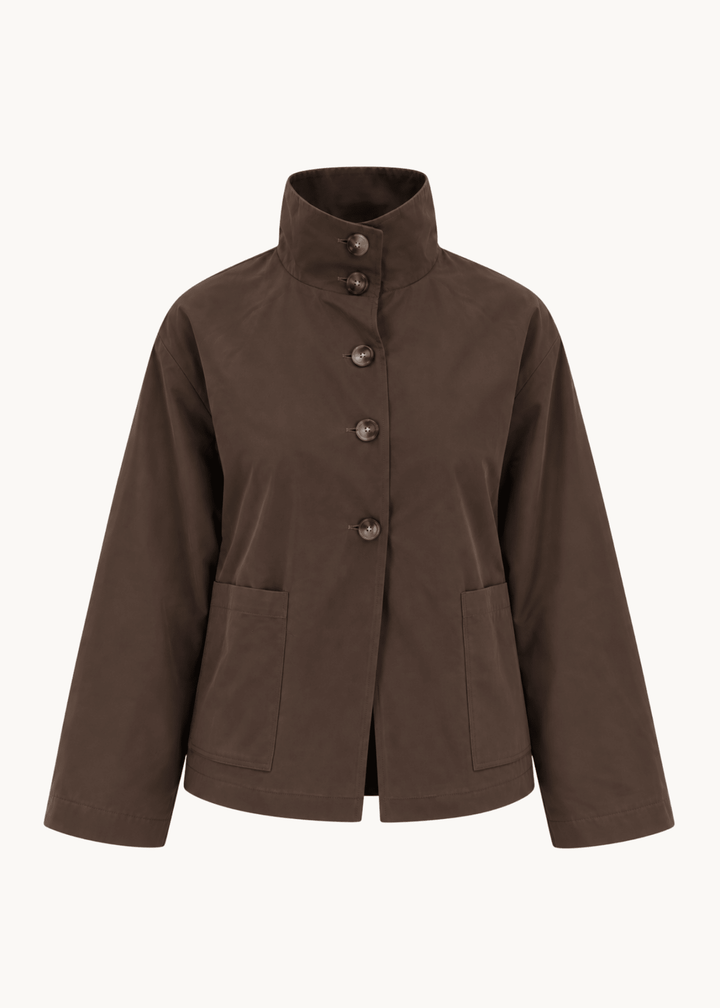 Alva Kort Trenchcoat - Mørkebrun - ByStenholt.dk