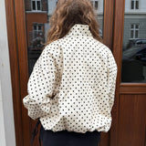 Amara Jakke med Polkaprikker - Creme/Sort - ByStenholt.dk