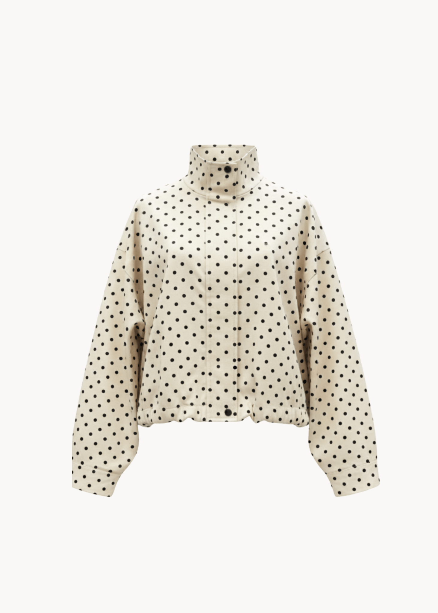 Amara Jakke med Polkaprikker - Creme/Sort - ByStenholt.dk