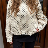 Amara Jakke med Polkaprikker - Creme/Sort - ByStenholt.dk