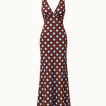 Amélie Polka Kjole - Blå/Brun - ByStenholt.dk