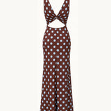 Amélie Polka Kjole - Blå/Brun - ByStenholt.dk