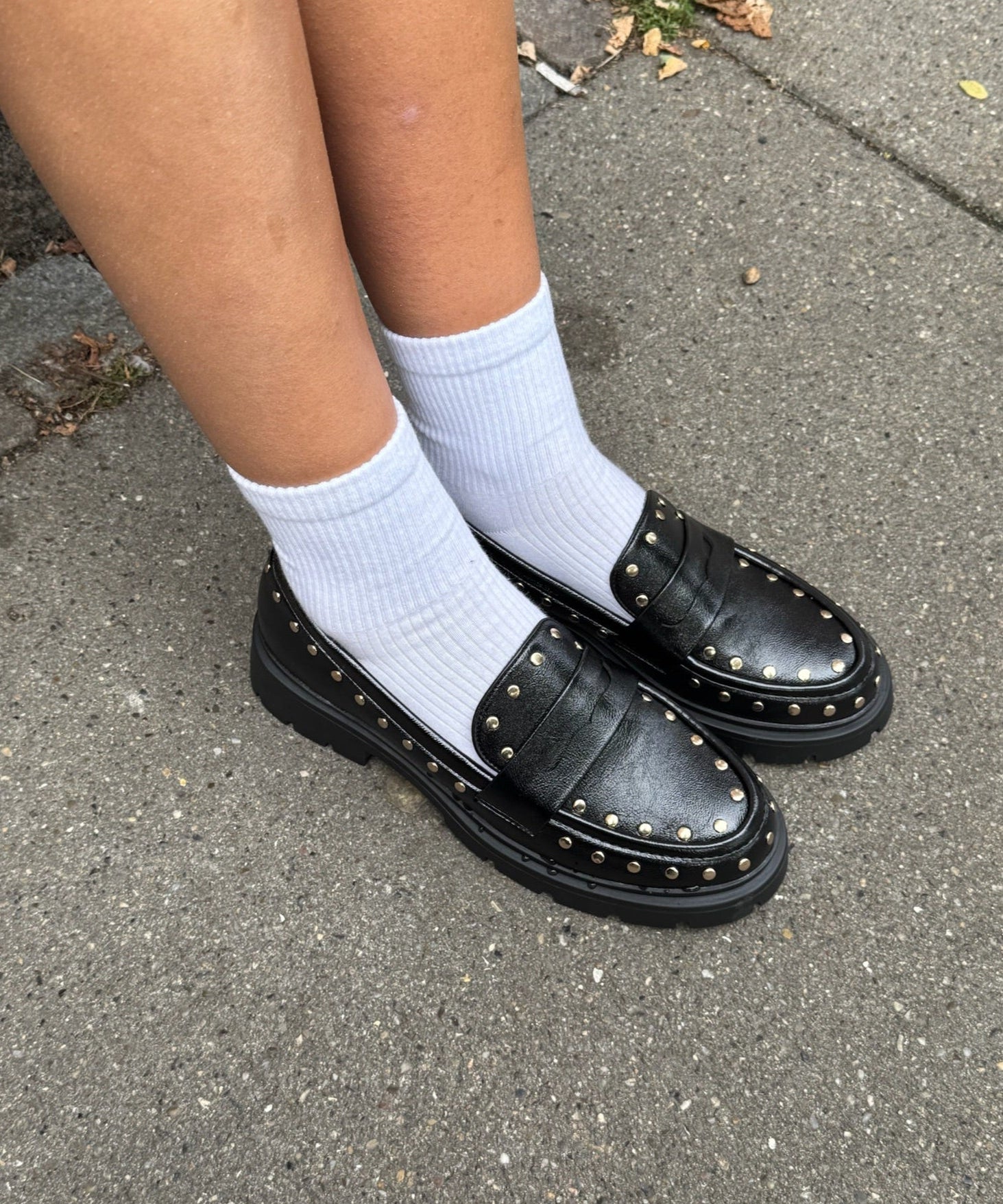 Aria Loafers med Nitter - Sort - ByStenholt.dk