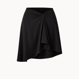 Asymmetric Midi Skirt - Black