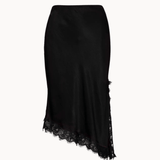 Asymmetrisk Satin Nederdel - Sort - ByStenholt.dk