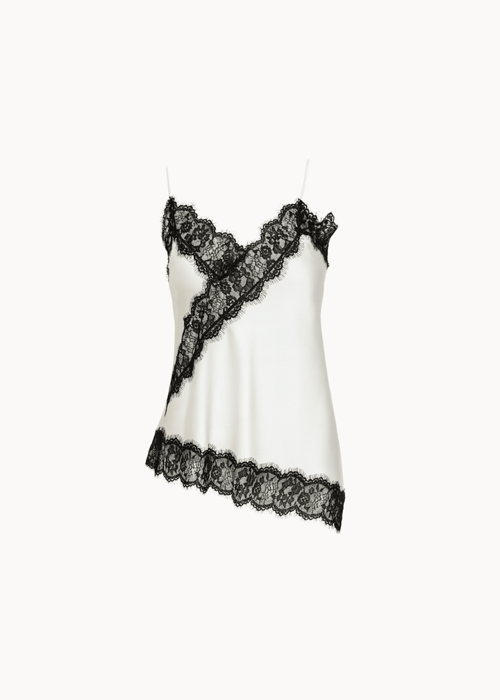 Asymmetrisk Satin Top - Hvid - ByStenholt.dk