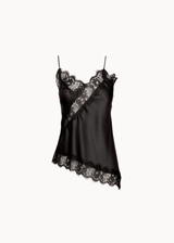 Asymmetrisk Satin Top - Sort - ByStenholt.dk