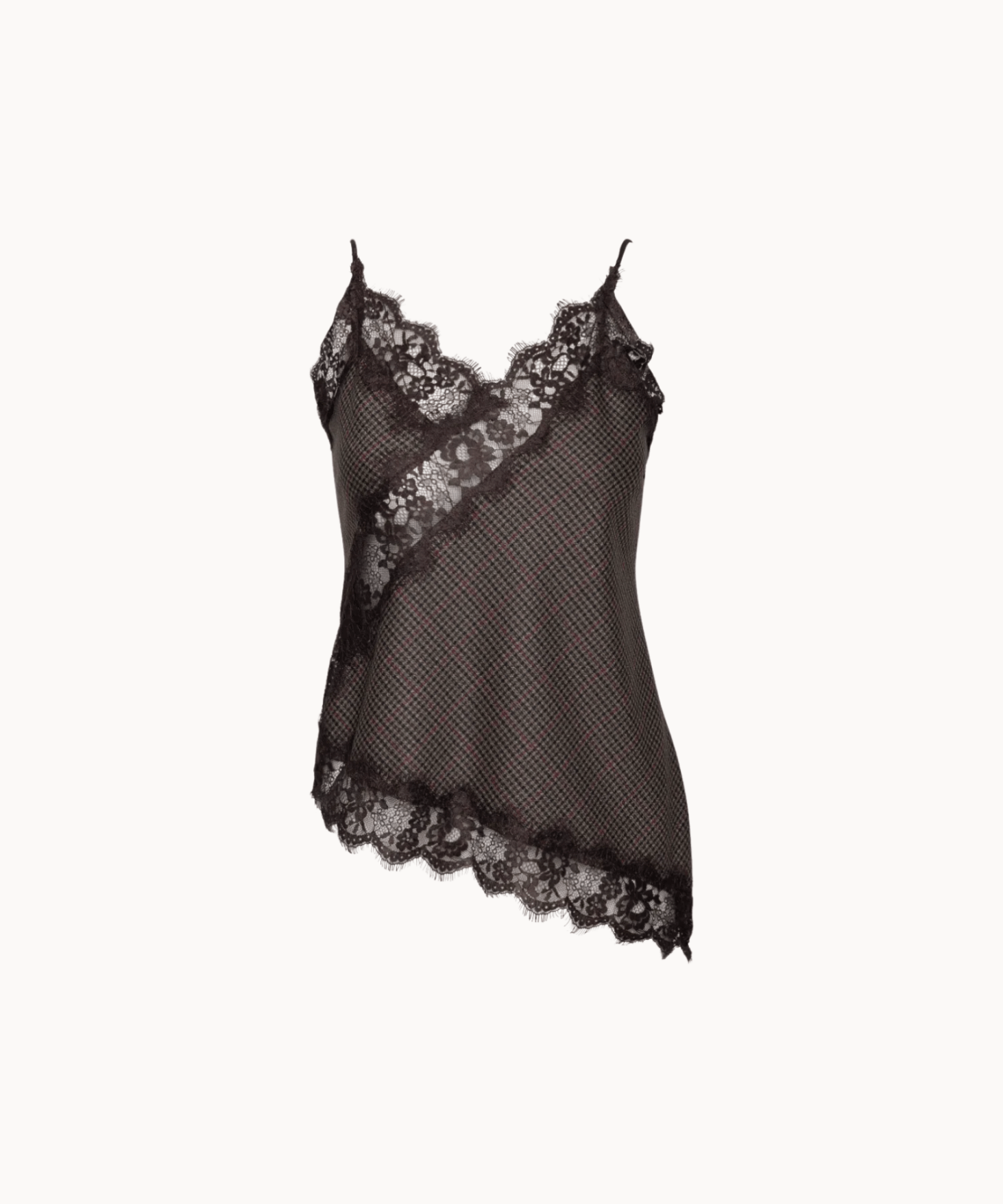 Asymmetrisk Satin Top - Ternet Mørkebrun - ByStenholt.dk