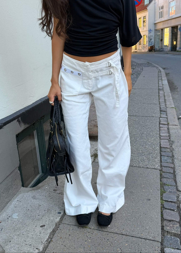Audrey Low Waist Jeans - Hvid - ByStenholt.dk