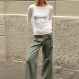 Audrey Low Waist Jeans - Khaki - ByStenholt.dk