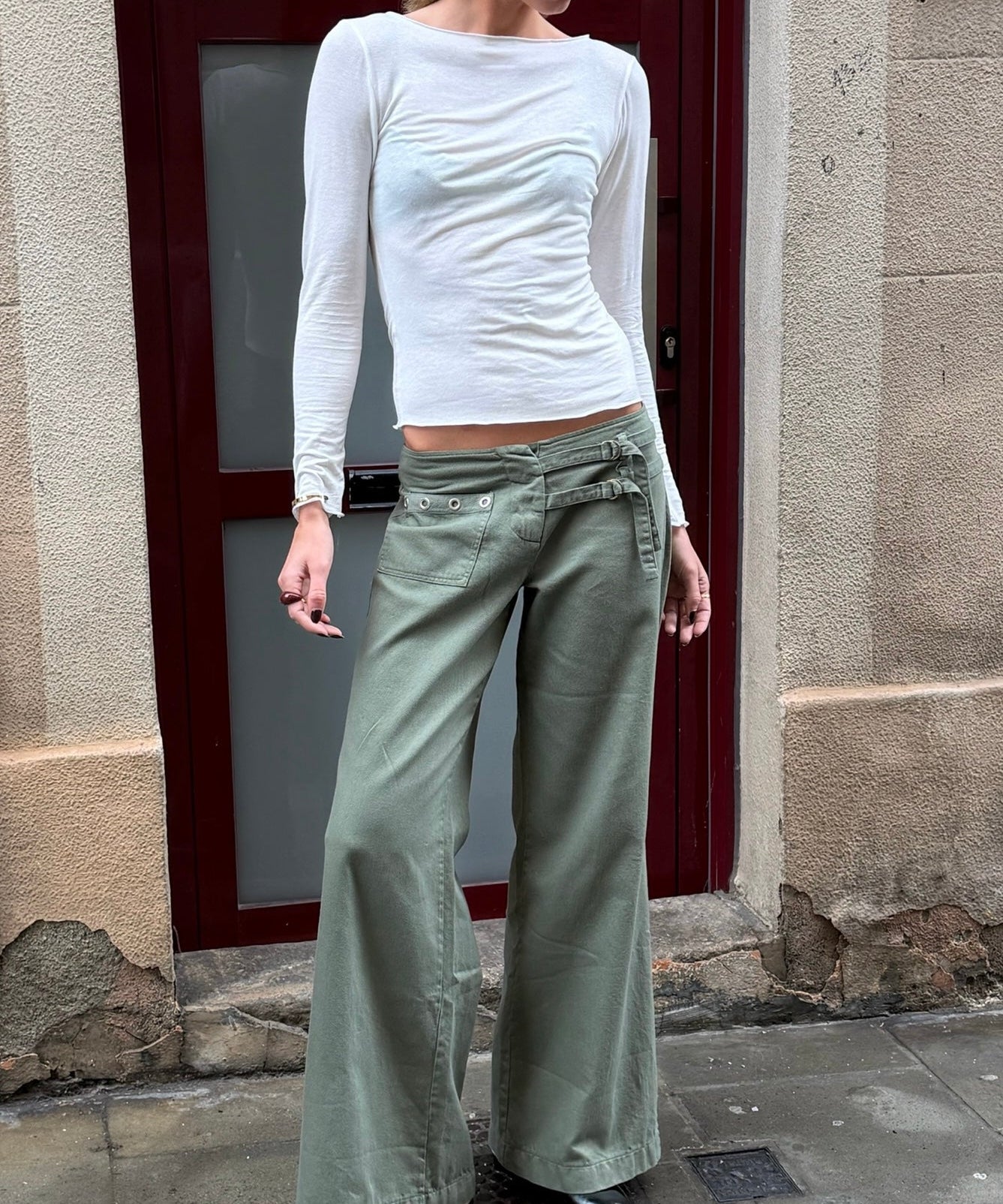 Audrey Low Waist Jeans - Khaki - ByStenholt.dk