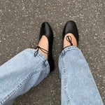 Ballerina med bindebånd - Sort - ByStenholt.dk