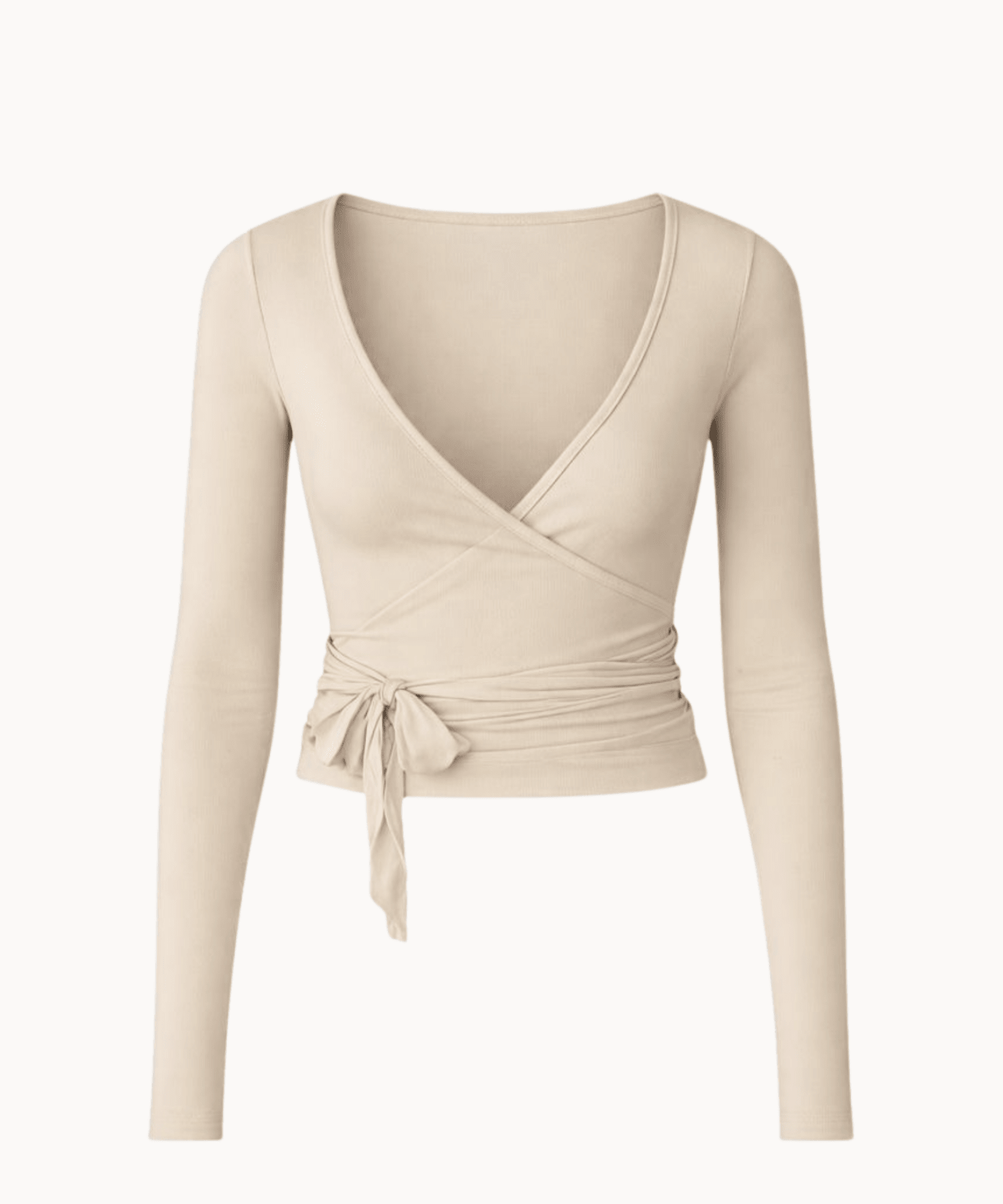 Ballet Wrap Bluse - Beige - ByStenholt.dk