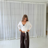 Ballet Wrap Bluse - Hvid - ByStenholt.dk