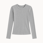 Basic Ribbet Bluse - Grå - ByStenholt.dk
