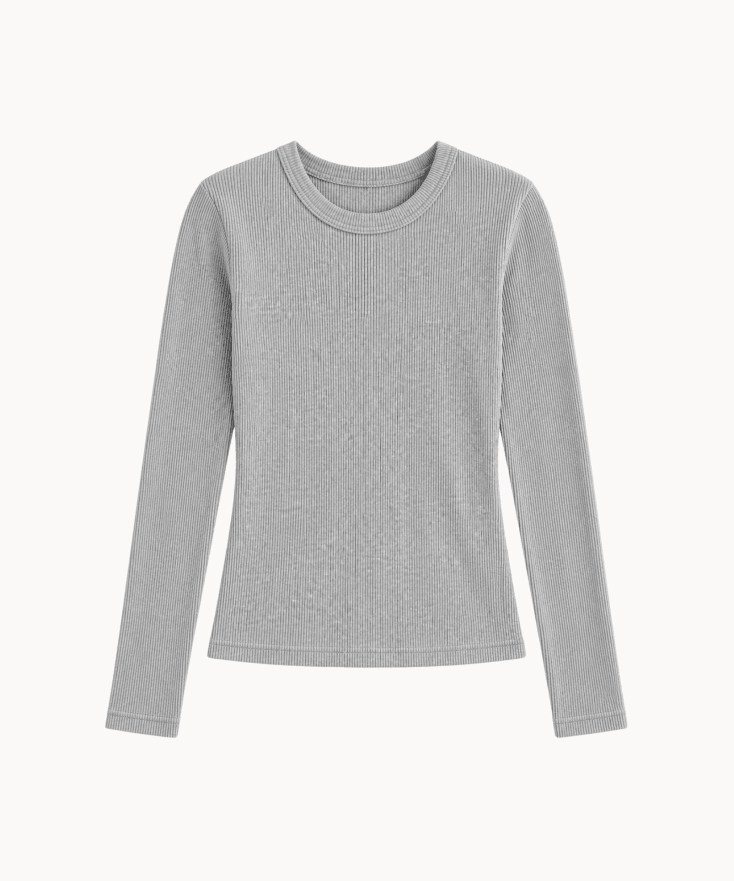 Basic Ribbet Bluse - Grå - ByStenholt.dk