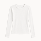 Basic Ribbet Bluse - Hvid - ByStenholt.dk