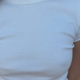 Basic Ribbed T-shirt - White