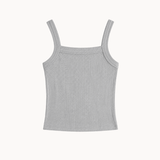 Basic Ribbet Tanktop - Grå - ByStenholt.dk