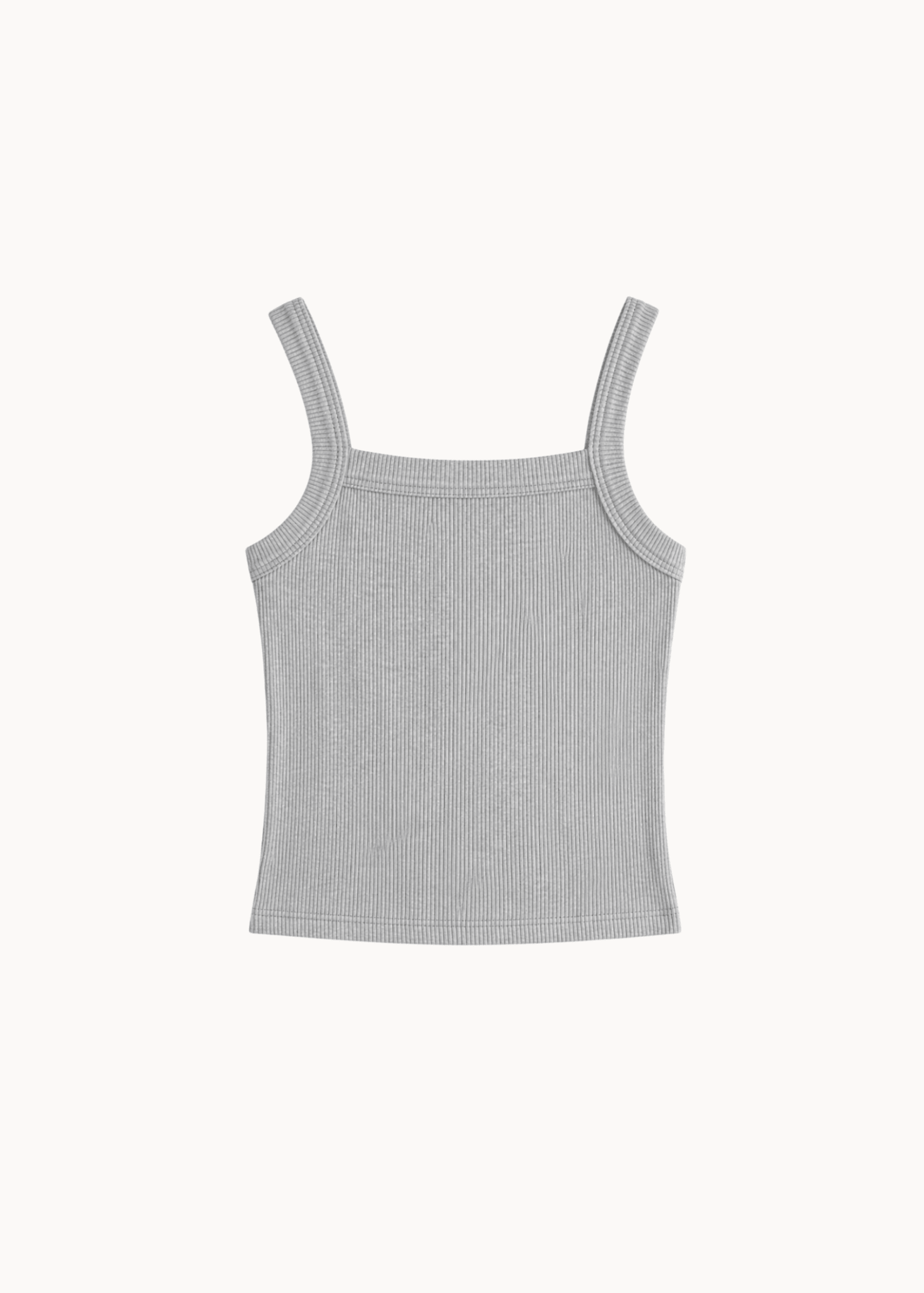 Basic Ribbet Tanktop - Grå - ByStenholt.dk